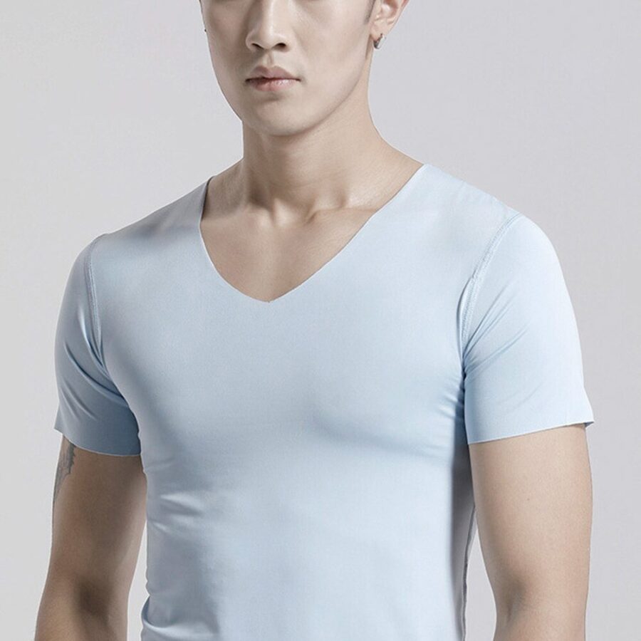 Men's Seamless V-Neck T-Shirt - Image 3