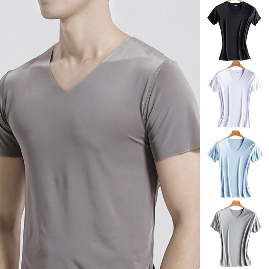Men's Seamless V-Neck T-Shirt