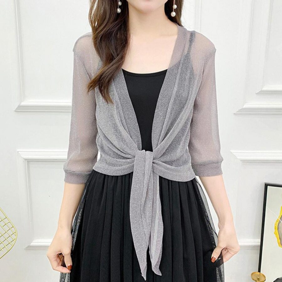 Stylish Jacket Cardigan Half Sleeve For Summer - Image 2