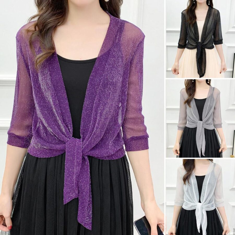 Stylish Jacket Cardigan Half Sleeve For Summer - Image 5